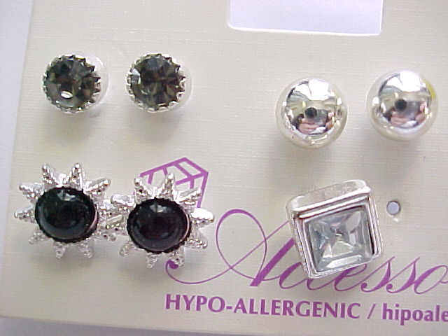 Awesome lot of 10 pair CZ & enamel earrings avg.1/4 to 1/2