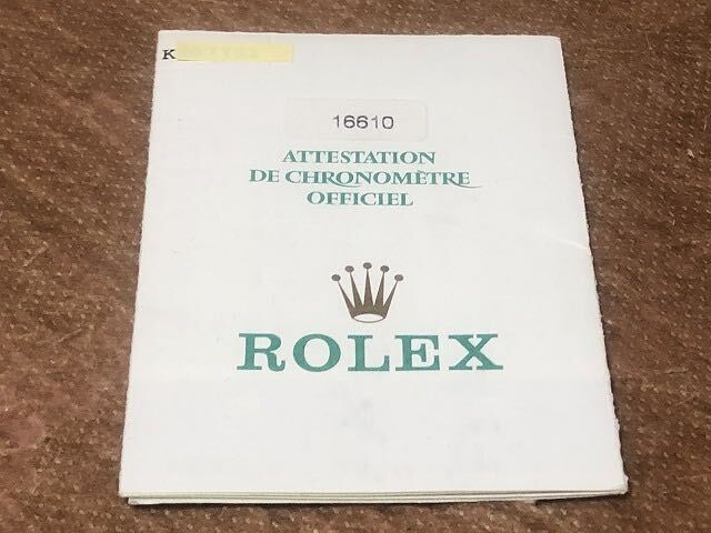 VÃ©Ritable Rolex Submariner 16610 Garantie Initiale K #932