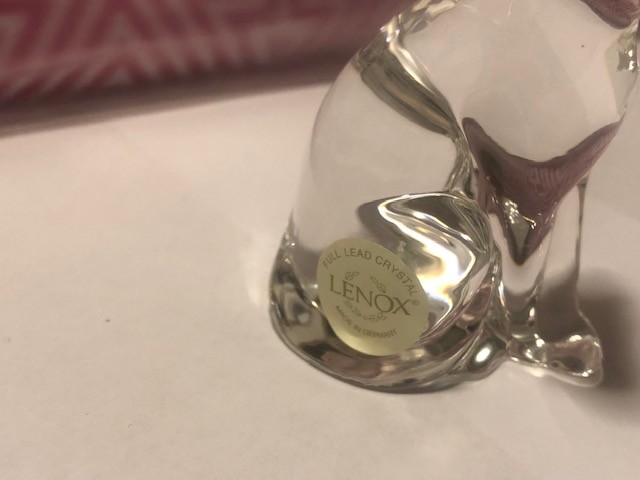 LENOX Please Be My Friend RARE Dog Puppy Full Lead Crystal Sculpture Box COA