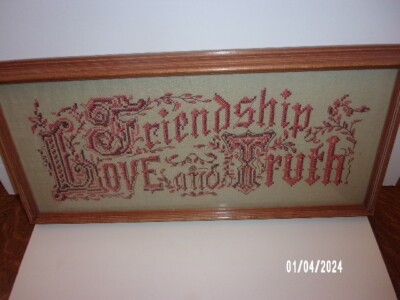Unique Hand stiched Wall Art,Love, Friendship, & Truth
