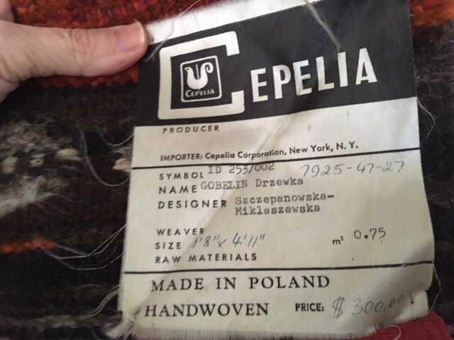 Vintage Hand Woven Wool Cepelia Textile/Fiber art Wall Hanging/Rug/Poland