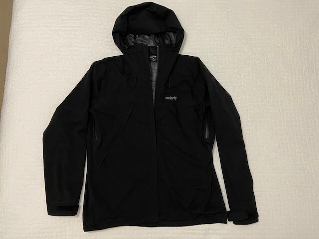 Solaris Men Size L Black Hooded Lightweight Packable Rain