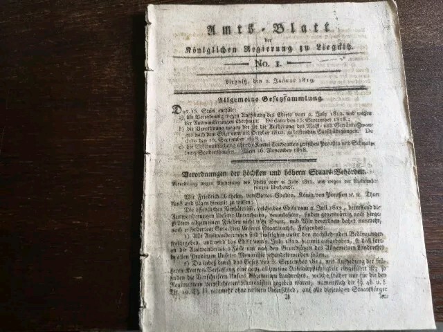 Rk/... 1819 Zeitung 1 Schlesien ZolläMter... Neuordnung Kreis GöRlitz
