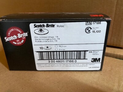 10 PACK 3M Scotch-Brite XL-UR Unitized Aluminum Oxide Soft Deburring Wheel 17186