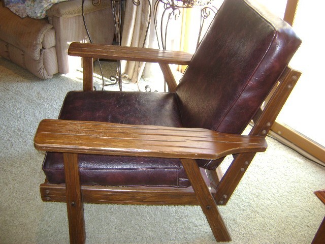 Brandt ranch oak arm chair  vintage 1900  HIGHLY COLLECTIBLE