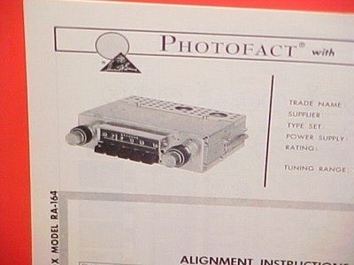 1964 1965 AUTOVOX AUTO CAR AM RADIO SERVICE SHOP REPAIR MANUAL MODEL RA-164