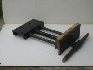 antique FULTON tools woodworking vise under bench mount 2 