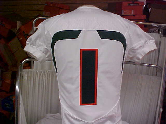 2007-13 Miami Hurricanes Football #1 Game/Team Issued White Jersey Nike Size 40
