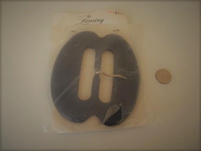 Huge Vintage Pearlized Blue Plastic Slide Buckle 3 5/8 x 4 In Lansing Card