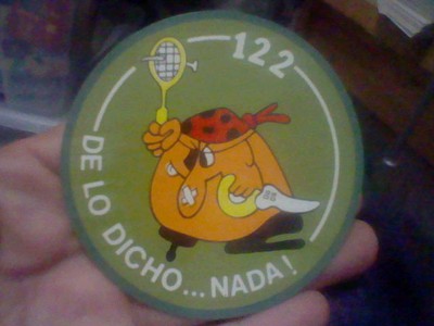 ALA 12 ESCVADRON 122 DE LO DICHO NADA PARCHE MILITAR PLASTICO HVLE 9 CMS