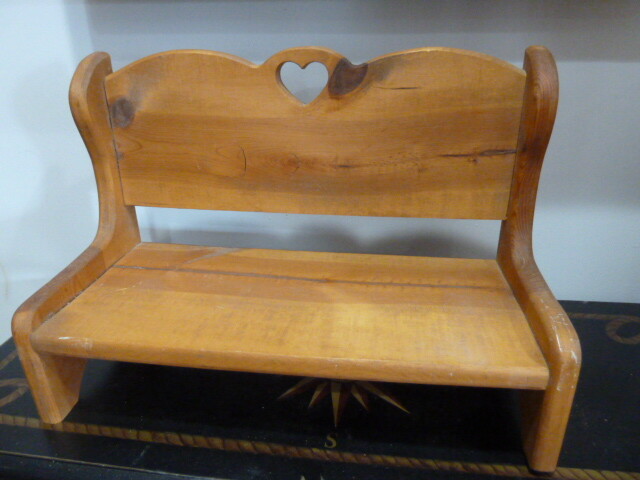 VINTAGE KITCHEN PINE HEART COUNTER SHELF