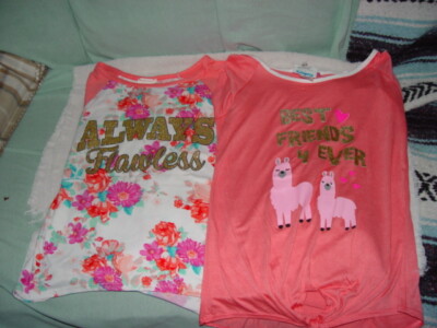 Just 2 Cute Best Friends 4 Ever & Dream Girl Always FlawlessT-Shirts Size 10/12