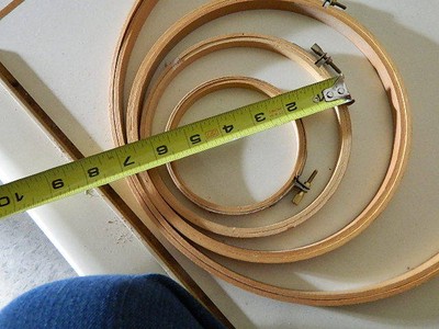 4 wood embroidery hoops, 12