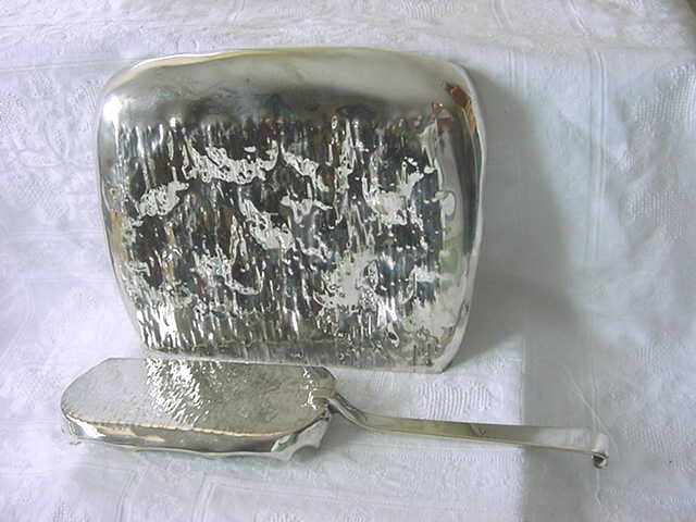 KIRBY BEARD England / Paris SILVER PLATED Art Deco CRUMBER Tray Set RARE 1930s