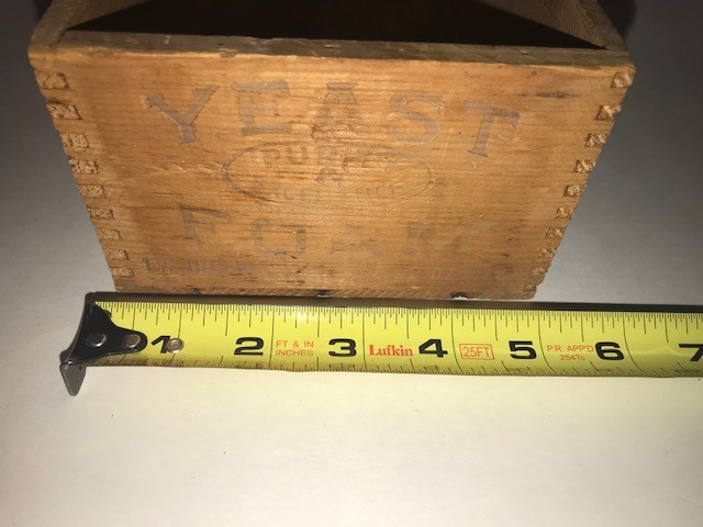 old wood box YEAST FOAM for ROOT BEER Health dovetailed vintage shipping crate