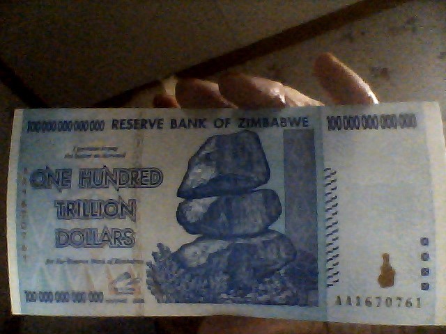 $100 TRILLION 2008AA ZIMBABWE UNCIRCULATED  RADAR  (AA1670761) BANKNOTE!