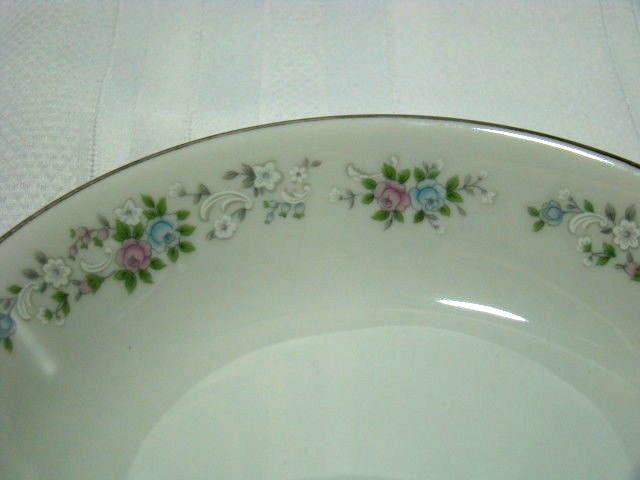 CARLION Fine China CORSAGE BOWL Floral Flower Pink Blue Set of 6 Vintage