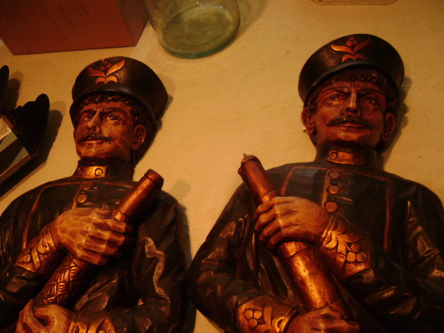 Hand Carved Tobacco Figures , Old, Near  Pristine