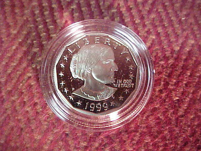 SUSAN B ANTHONY 1999 PROOF DOLLAR IN BOX