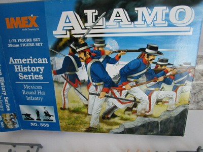 Vintage Imex Alamo Mexican Round Hat Infantry Plastic Figures 553- 1:72