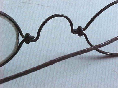 Antique Vintage Rimless  Oval Eyeglasses Unique wire construction