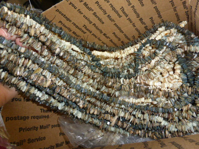 60+ strands mother of pearl shell nugget beads approx 32