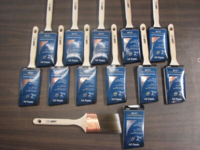 12 EA - LINZER 2 1/2'' OVAL BEST PROFESSIONAL ANGLE PAINT BRUSHES
