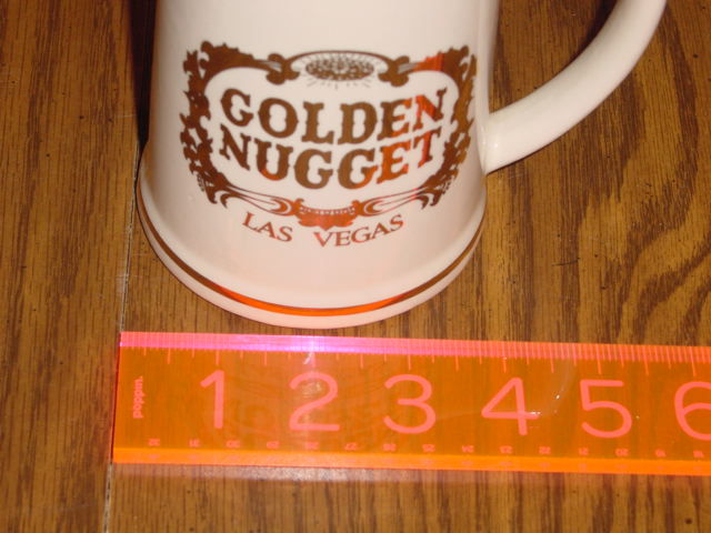 GOLDEN NUGGET CERAMIC MUG HANDLED BEER CUP LEWIS BROS TRENTON NEW JERSEY