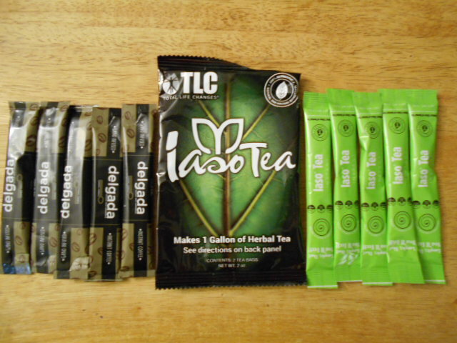 New Total  Life Changes Iaso Tea, 5 Packs Instant Tea & 5 Packs of Delgada Insta