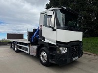 2020 20 Renault C380 E6 6x2 24ft flat bed PM Serie 15.5 remote crane 192,000kms