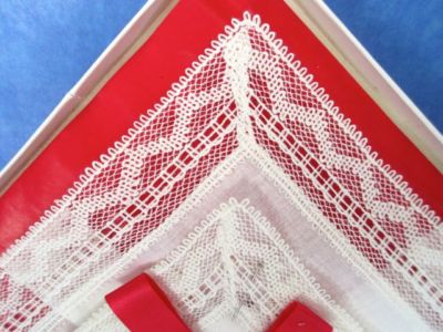 St. Patrick Ireland Stunning Handkerchiefs, Hand Made, Fine White Linen Lace Set