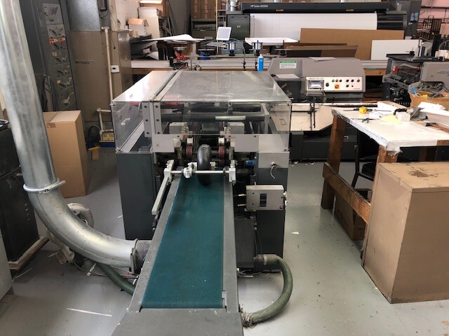 Heidelberg Prosetter 455-S4, Year 2002 Pocket Stitcher trimer system