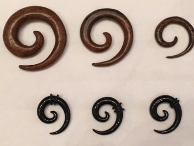 Dilatatore Per Orecchie In Legno - Spira Naturale 8mm, Conico, Ipoallergenico, Per Piercing - Foto 6