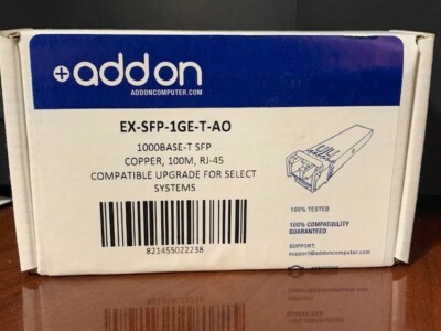 NEW NIB SEALED AddOn EX-SFP-1GE-T Juniper Compatible SFP 10/100/1000 Transceiver