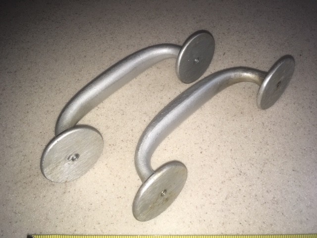 Qty 2 HD Vintage Solid Cast Aluminum Metal Door Pull Handles 7-1/2