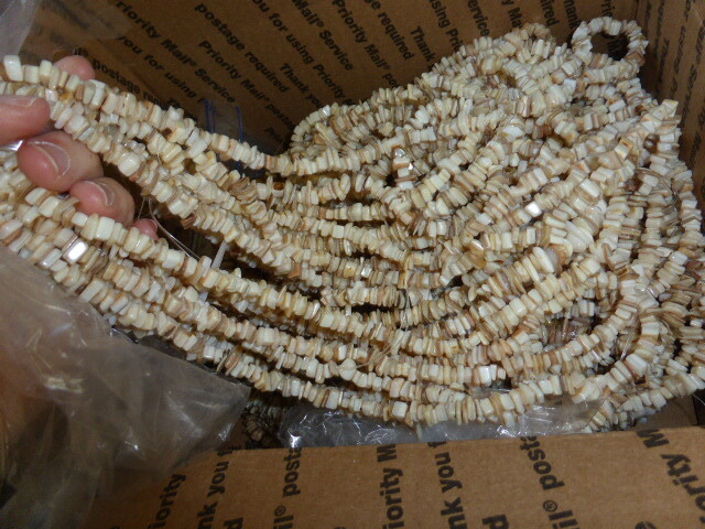 60+ strands mother of pearl shell nugget beads approx 32