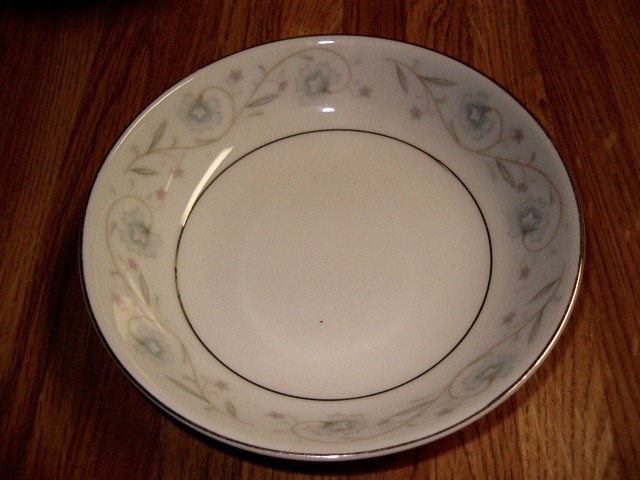 6 English Garden (Platinum) Fine China of Japan #1221 berry dessert bowls Nice!!
