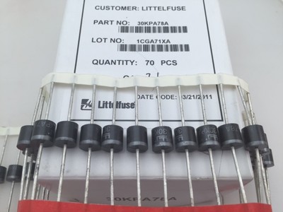 30KPA78A Littelfuse, 30kW 78 VWM 129 VC 234.9 Amp, TVS Diode, Unidirectional
