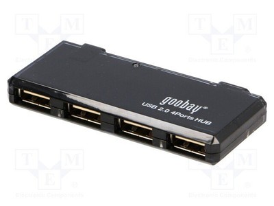 Hub USB; USB A gniazdo x4,USB B mini wtyk; USB 2.0; PnP,płaski Z1C2