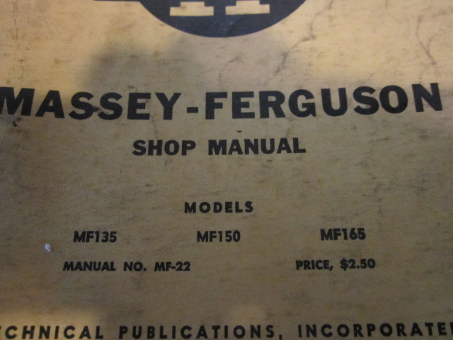 MASSEY FERGUSON MF135 & 150 & 165  SHOP MANUAL  No. -22 used