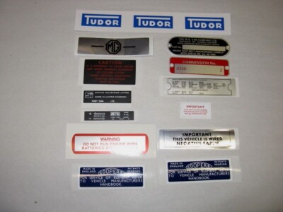 MGBGT Decal, ID & Commission Plates Kit for GT's 1970 thru 1971