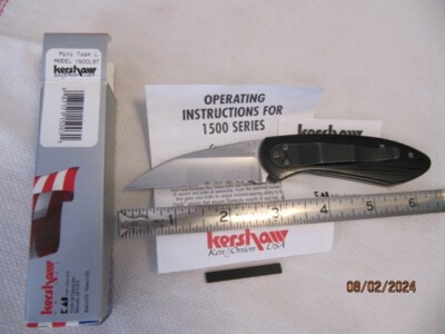 Kershaw 1500LST Mini Task Knife, Assisted Opening, ATS-34 Blade, Black G-10