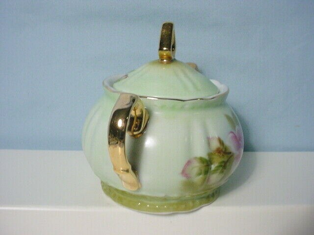 Lefton Heritage Green Sugar Bowl with Lid 15/392