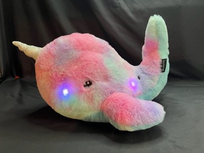 FAO Schwarz PLUSH LED Narwhale Lights Up with Whimsical SOUNDS 15''