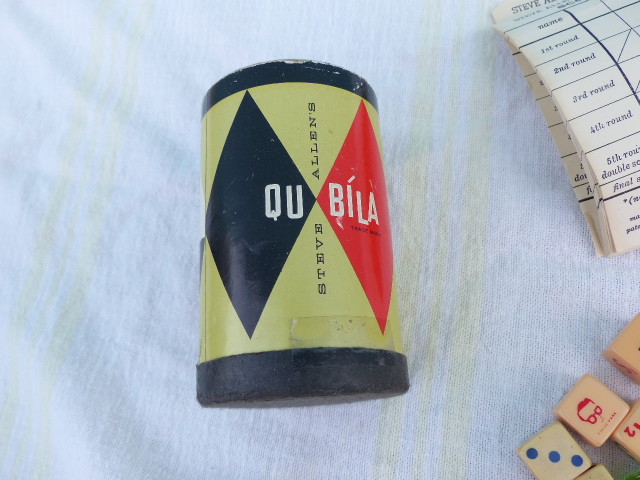 Steve Allen's Qubila International word game, by Lord & Freber, copyright 1955