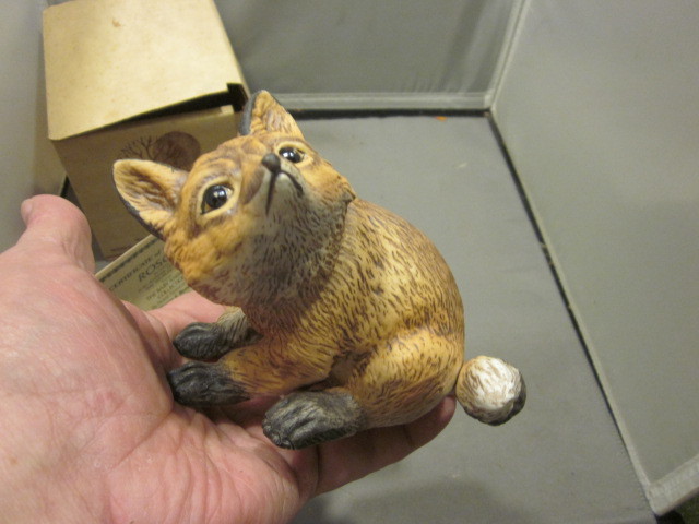 VINTAGE ROSCOE THE RED FOX KIT REDFOX ROGER BROWN SCULPTURE COA  USA IN BOX