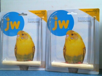 JW Insight Sand Perch Swing Parakeet Cockatiels Assorted Colors, Lot of 2, FS 