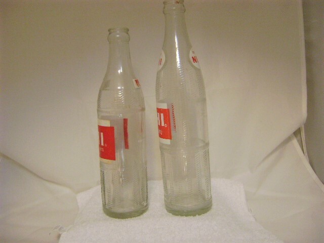 Vintage NEHI Soda Bottles, 16FL. OZ. & 12FL. OZ. With Painted Labels