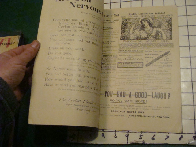 original Oct 1891 JUDGE's Library A MONTHLY MAGAZINE OF FUN --- POLICE -- #31
