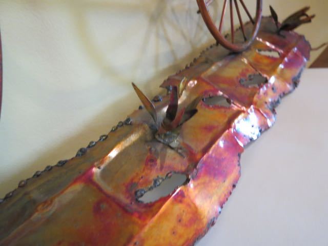 Vtg Metal Bicycle Wall Decor Bike Wall Art MCM Enesco